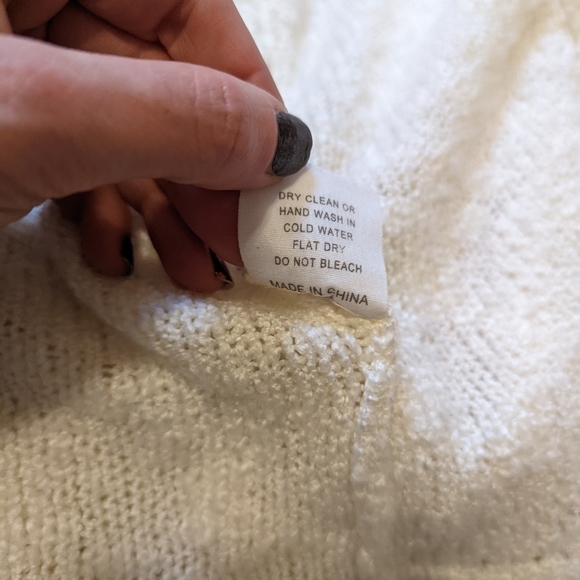 Mode de Paris by saga cream open front cardigan w/ oversized drap detail size M - Picture 8 of 8